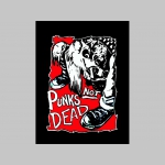 Punks not Dead  mikina s kapucou stiahnutelnou šnúrkami a klokankovým vreckom vpredu